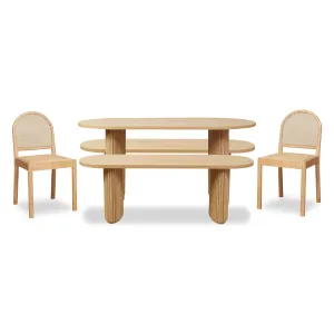 Amara Table Benches and Mateo Five Piece Dining Set Mocka