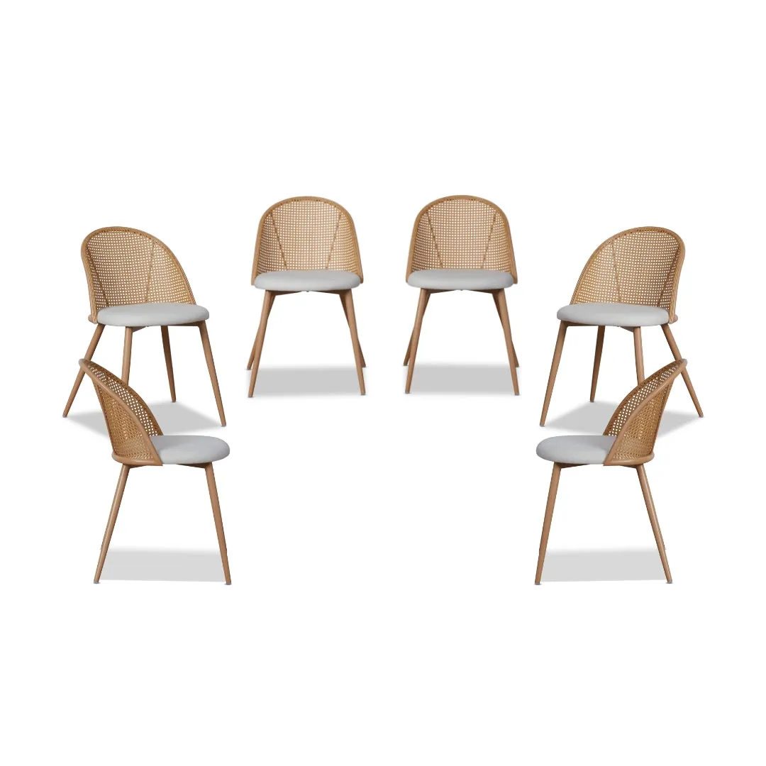 Avila Dining Chair - Natural Set of Six Bundle Mocka