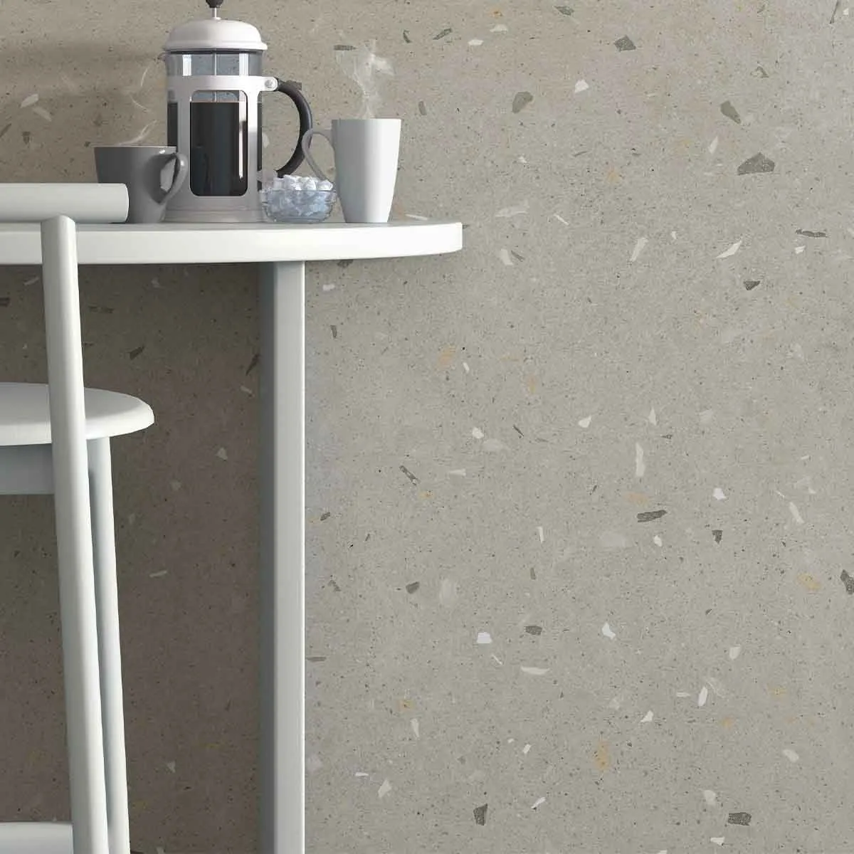 Croccante-R Sesamo Terrazzo Effect Porcelain Tile 80x80cm Matt