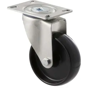 Fallshaw M-Castor 100mm Black Nylon Plain Bearing Swivel Plate 150kg