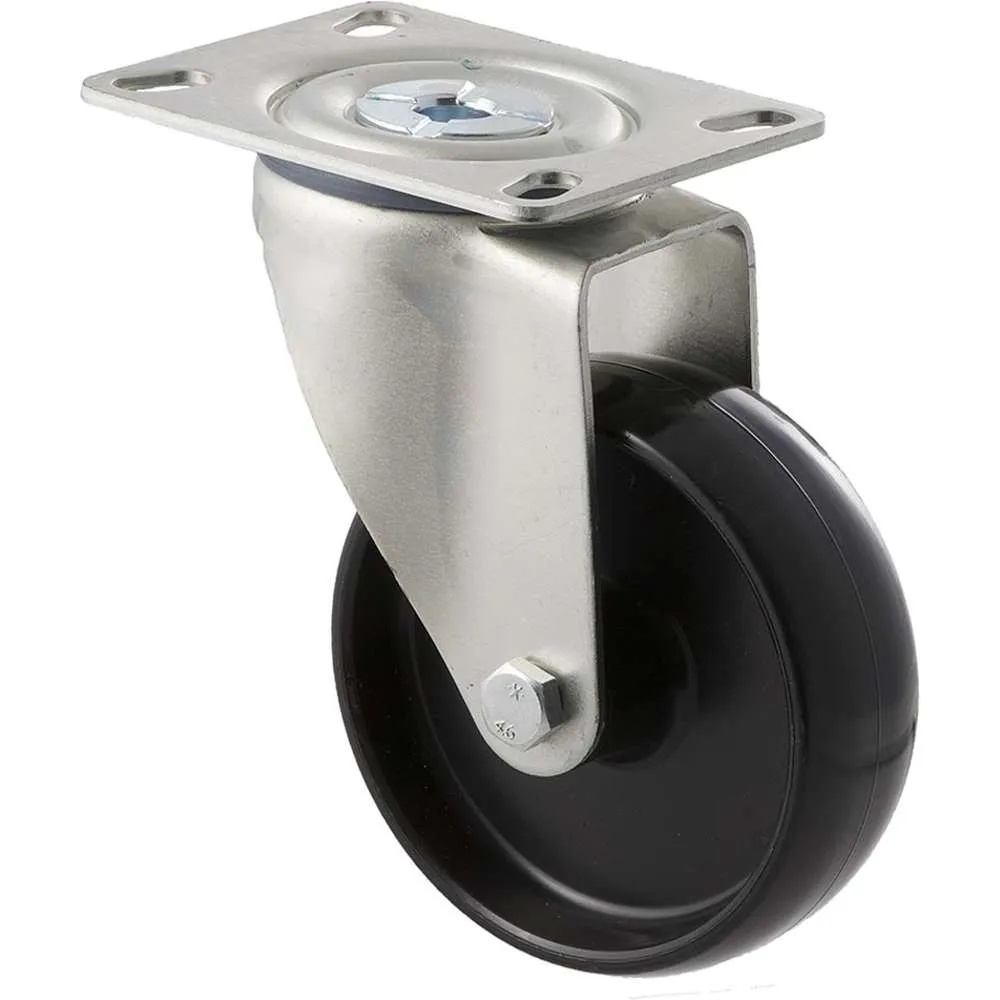 Fallshaw M-Castor 100mm Black Nylon Plain Bearing Swivel Plate 150kg