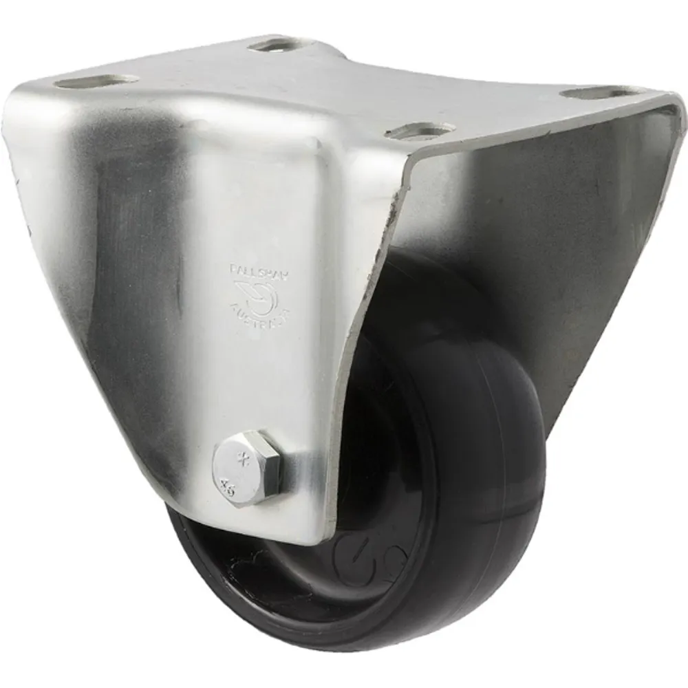 Fallshaw M-Castor 75mm Black Nylon Plain Bearing Fixed Plate 150kg