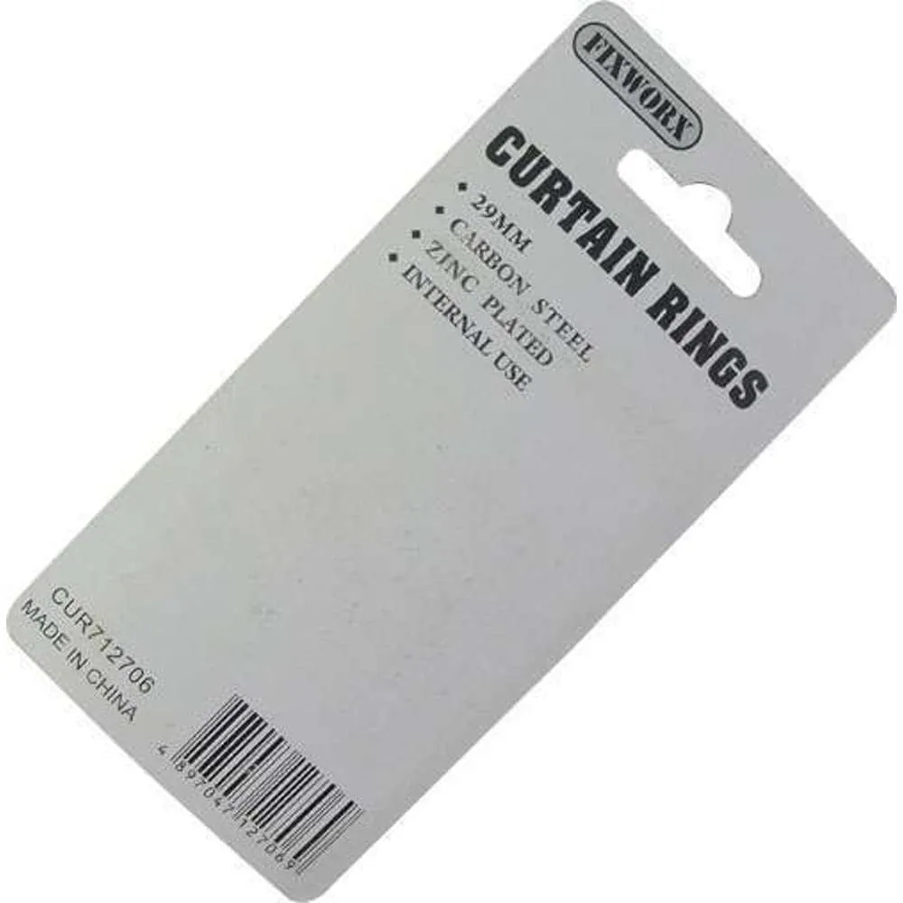 Fixworx Curtain Ring 29mm ZP 10pc
