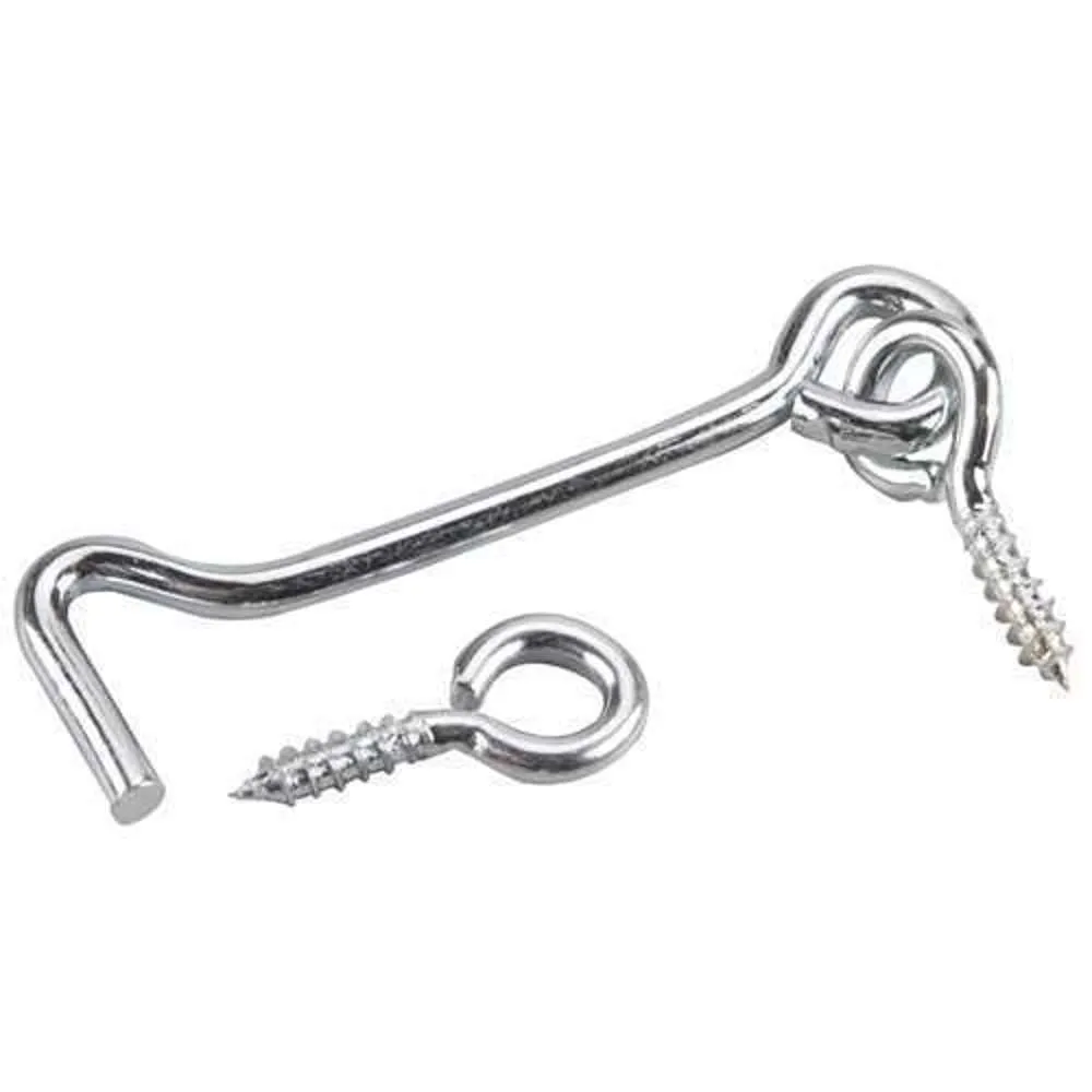 Fixworx Hook Gate & Eye Zinc Plate 75mm 2pc