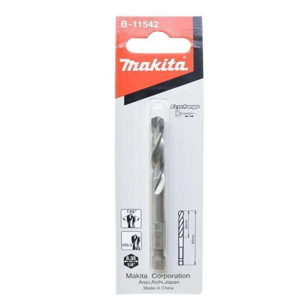 Makita HSS G-Pilot Drill Bit 1/4" Shank x 135D Split Point