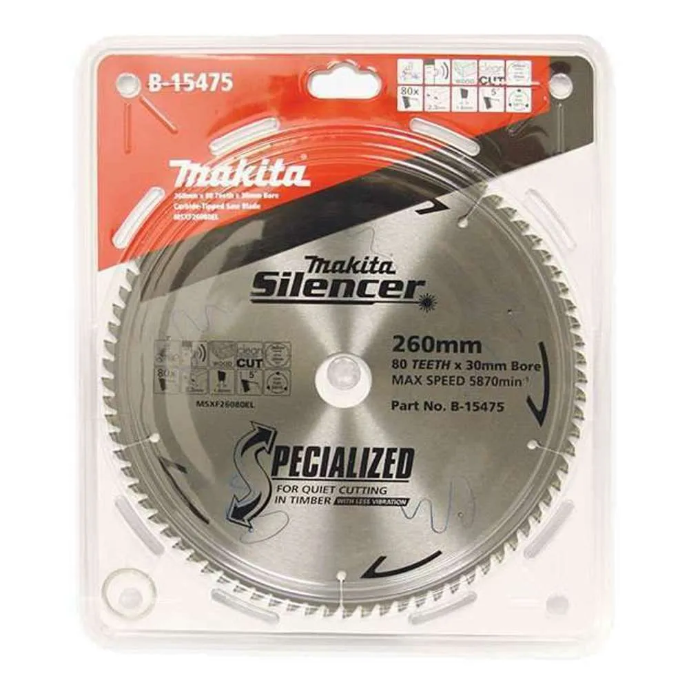 Makita Silencer Mitre Saw Blade 260mm x 80T