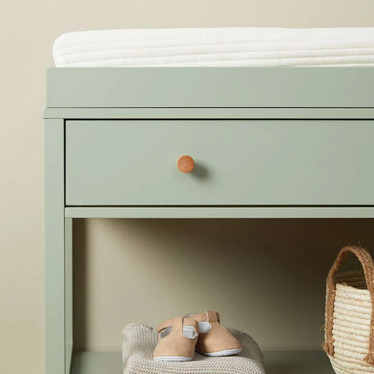 Mocka Change Table With Removable Top - Sage Green Mocka