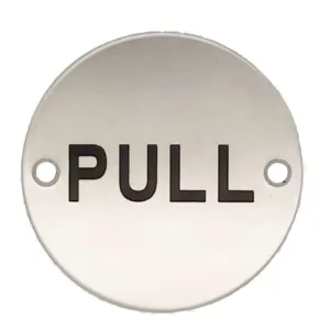 Nova Sign Plate S/S Round Pull Indicator