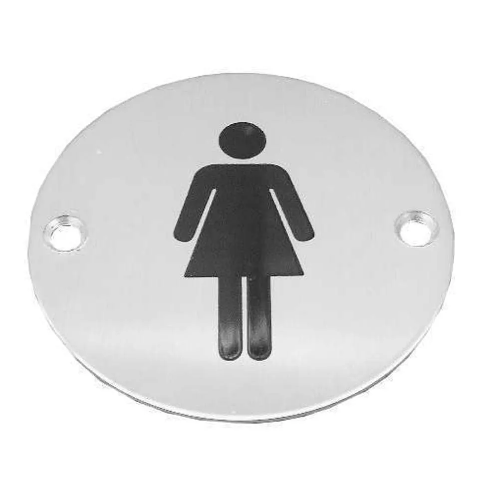 Nova Sign Plate S/S Round Woman Washroom