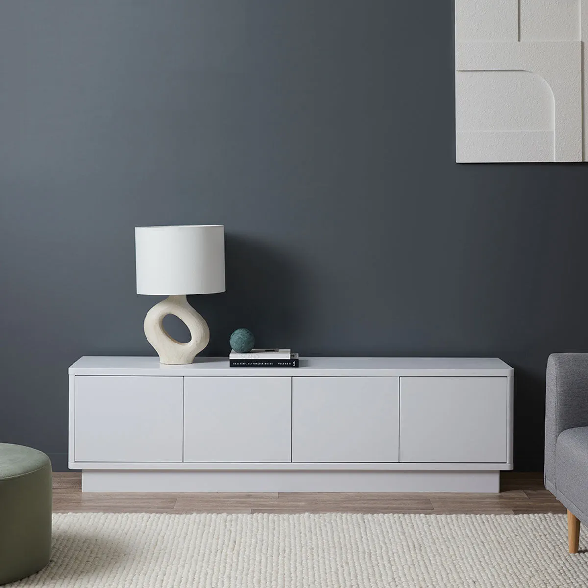 Oslo Entertainment Unit - White Mocka