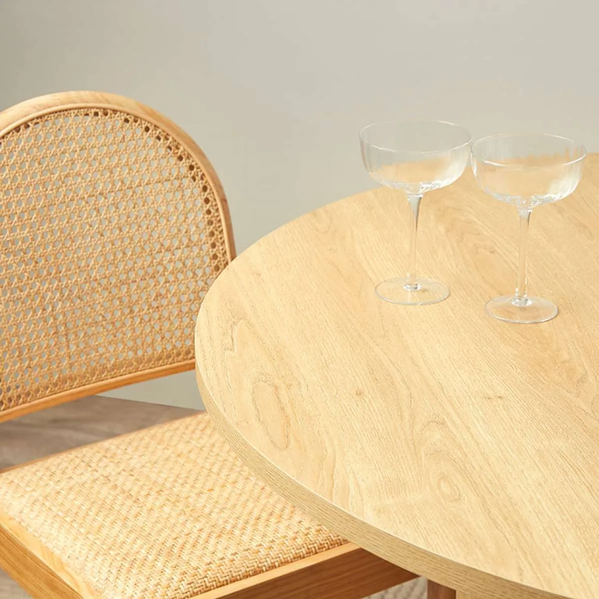 Otis Round Four Seater Dining Table - Natural Mocka