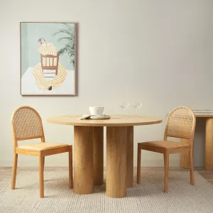 Otis Round Four Seater Dining Table - Natural Mocka