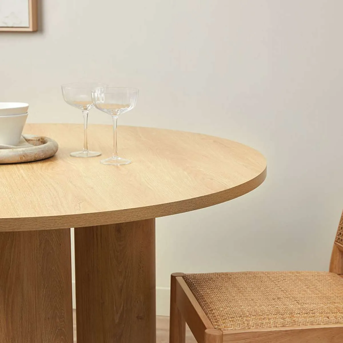 Otis Round Four Seater Dining Table - Natural Mocka