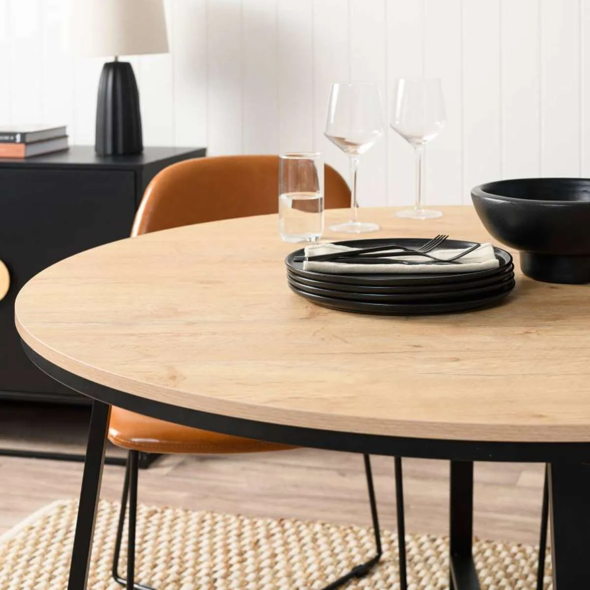 Reese 4 Seater Dining Table - Black Mocka