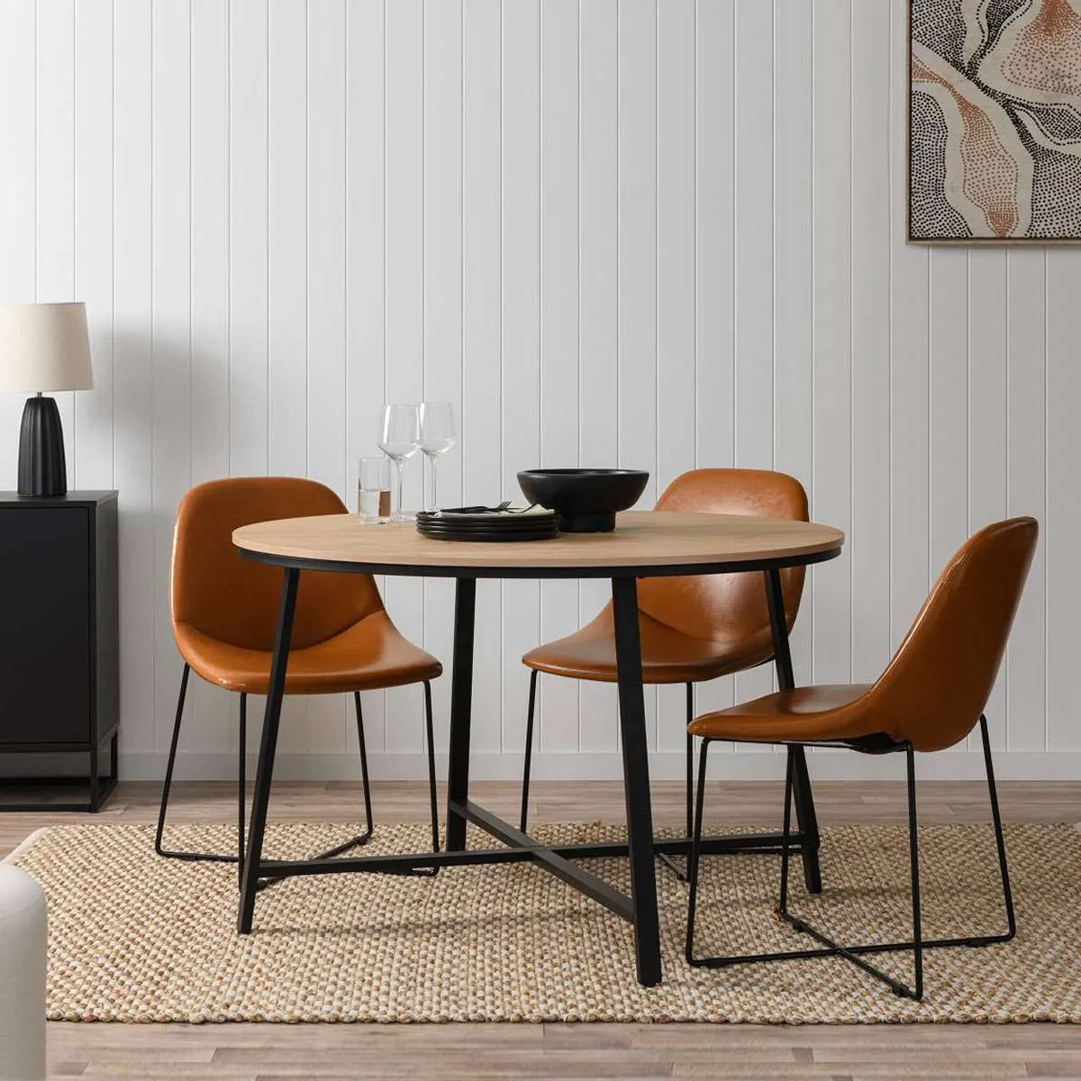 Reese 4 Seater Dining Table - Black Mocka