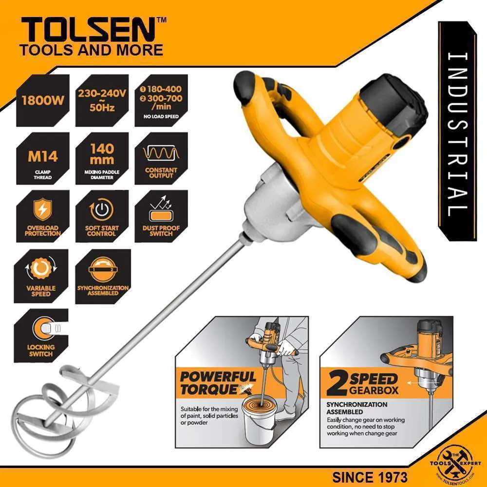 Tolsen Mixer Drill 1800W (Industrial)