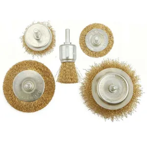 Tolsen Wire Brush Set 5pc 1/4'' Quick Release Shank