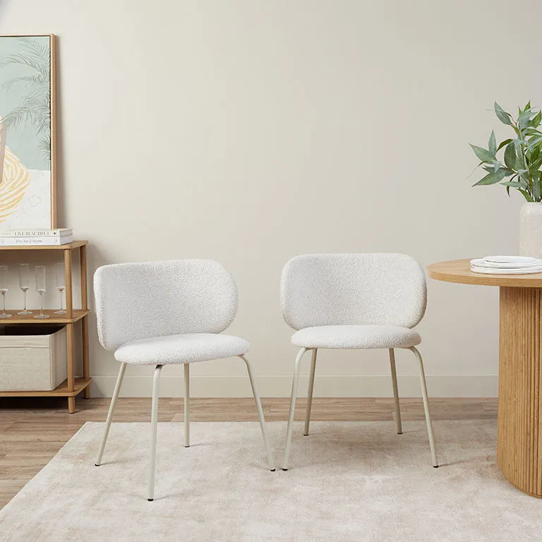 Willa Curved Dining Chair - Set of Two - Cream Mocka