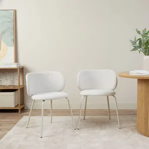 Willa Curved Dining Chair - Set of Two - Cream Mocka
