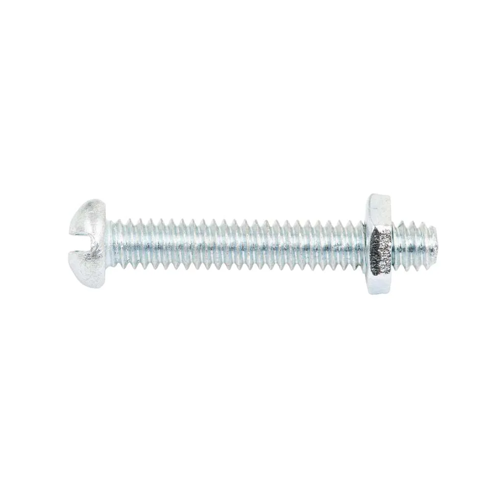 Zenith Bolt & Nut Round Head ZP 5/32" x 25mm (20pk)