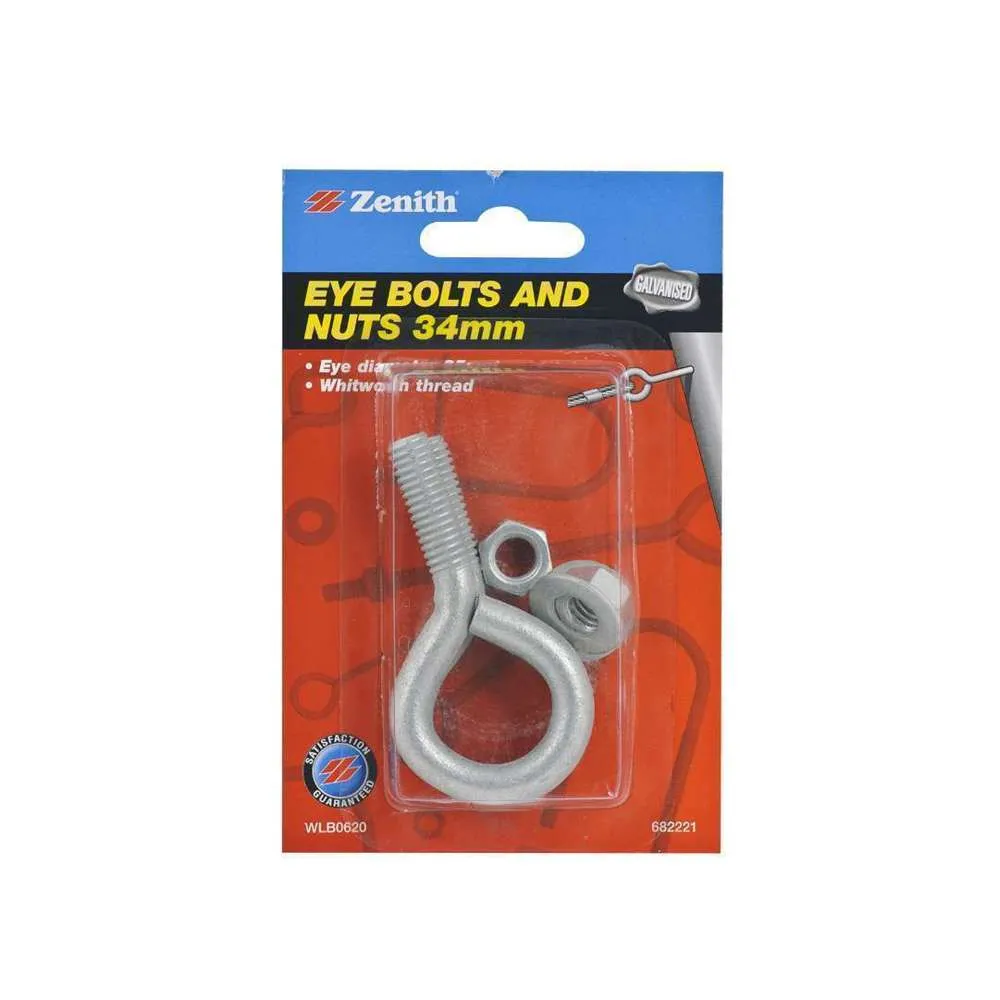 Zenith Eye Bolt 75 x 25 x 9.2mm Galv