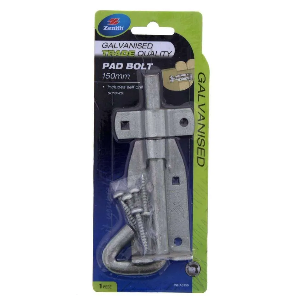 Zenith Padbolt Galv Double Eye 150 x 12mm