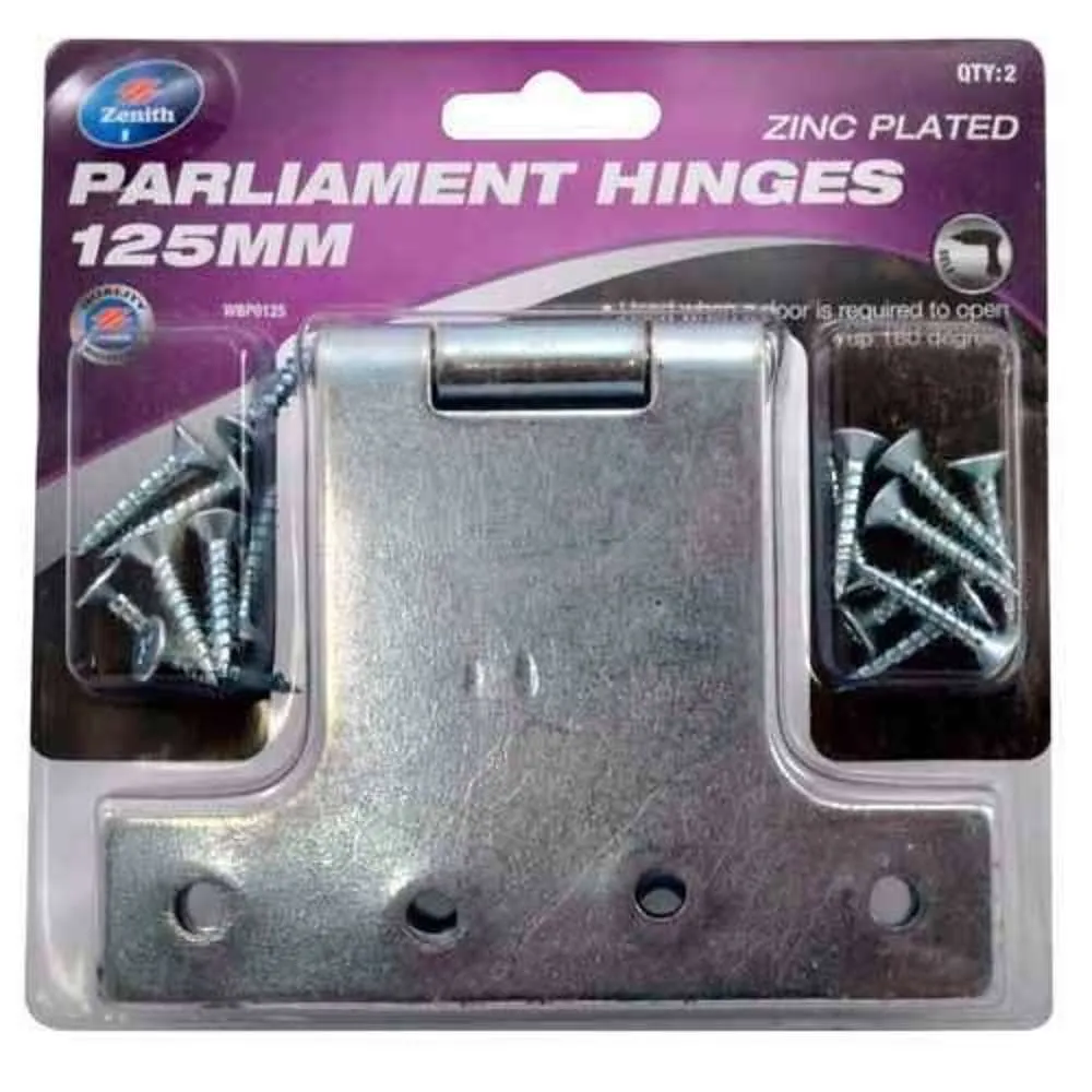 Zenith Parliament Hinges 125mm Zinc Plated