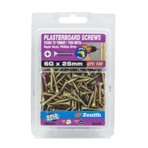 Zenith Plasterboard Screw Bugle 6G x 25mm (100pk)