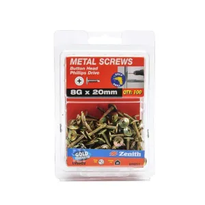 Zenith SDS Screw Button ZP 8-18G x 20mm (100pk)
