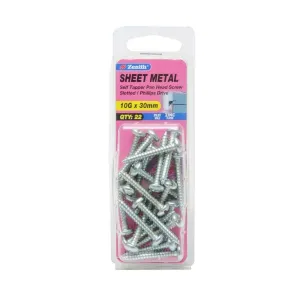 Zenith Self Tap Screw Pan ZP 10G x 30mm (22pk)